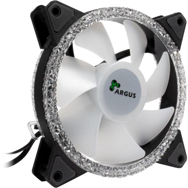 Gehäuse-Lüfter Argus RGB-Fan Set RS-07 mit Kristall-Effekt - 3x 120mm - 4PIN Molex